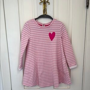 Cat & Jack Pink Casual Dress with Heart Appliqué